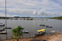 Praia e quiosques inundados pelo rio Tapajós, em Alter do Chão - PA